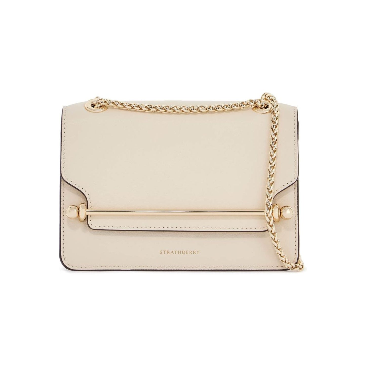 Strathberry east/west mini compact shoulder bag in vanilla calf leather Shopper Strathberry