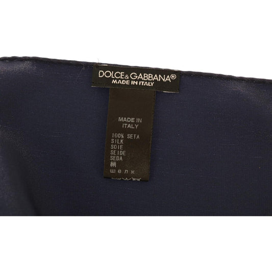 Dolce & Gabbana Elegant Silk Pocket Square in Lustrous Blue Dolce & Gabbana