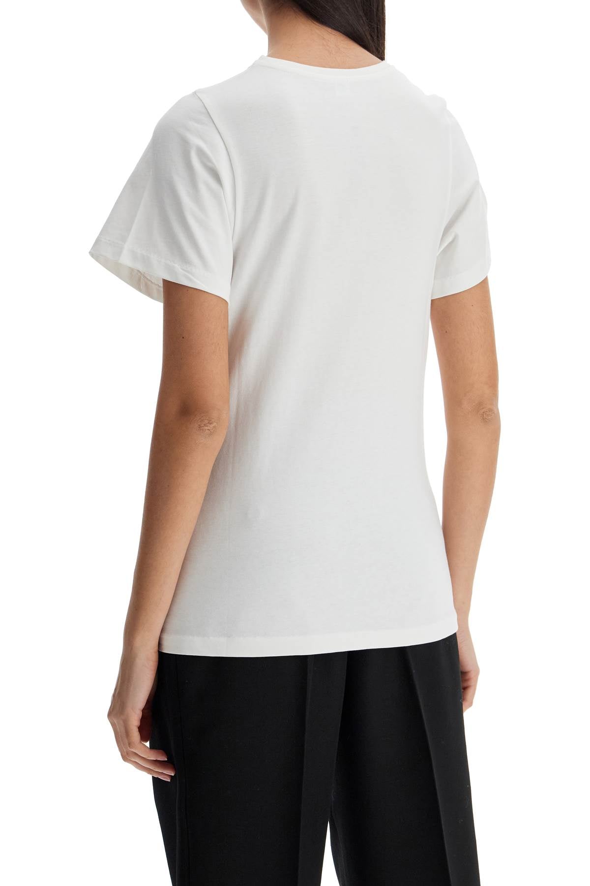 Toteme off-white organic cotton t-shirt with curved seams Topwear Toteme