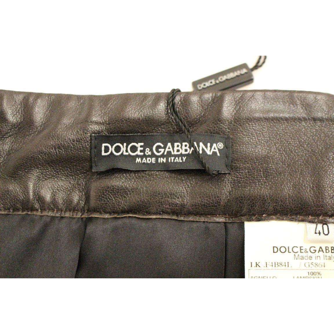 Dolce & Gabbana Elegant Leather Patchwork Skirt Dolce & Gabbana