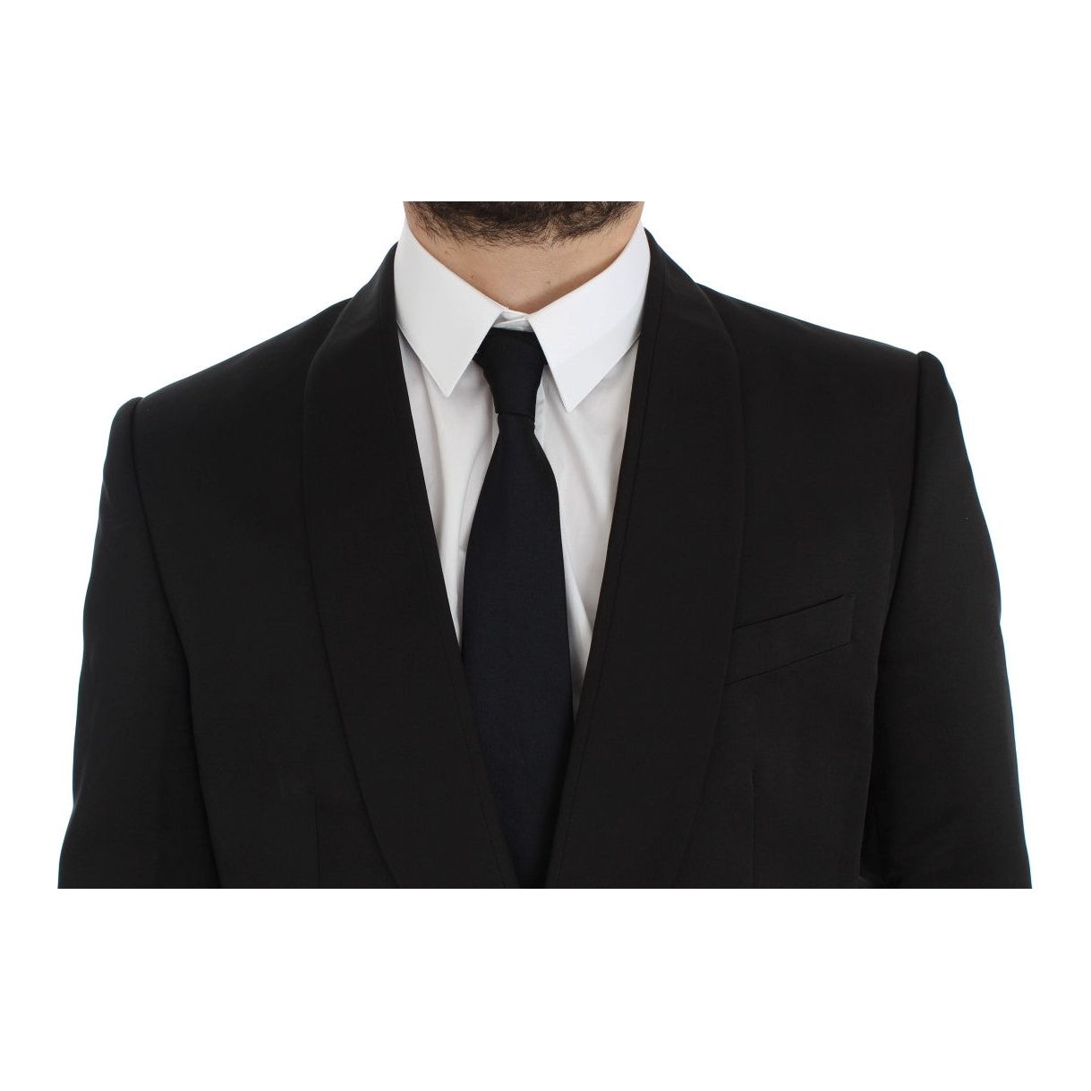 Dolce & Gabbana Exclusive Black Silk One Button Blazer Dolce & Gabbana