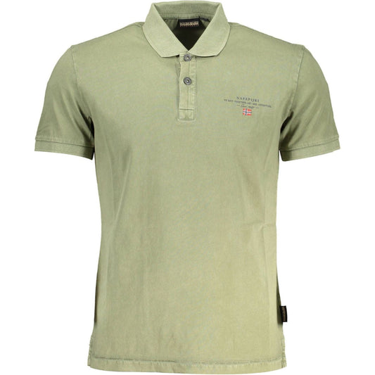 Napapijri Green Cotton Men Polo Shirt Napapijri