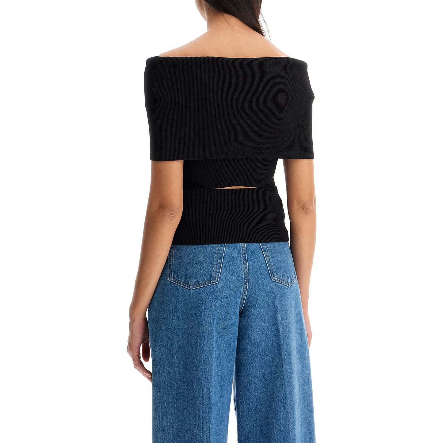 Christopher Esber ribbed knit off-shoulder top