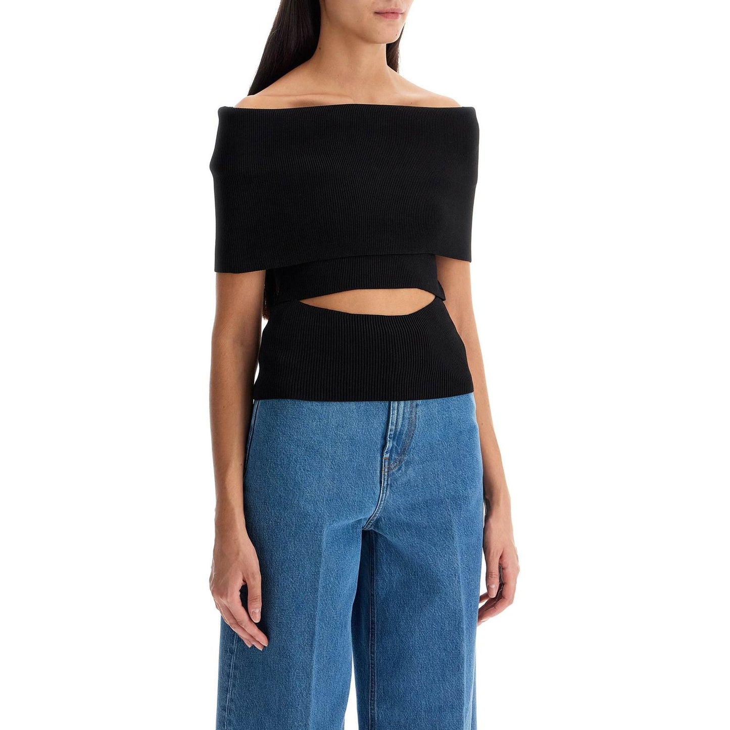 Christopher Esber ribbed knit off-shoulder top