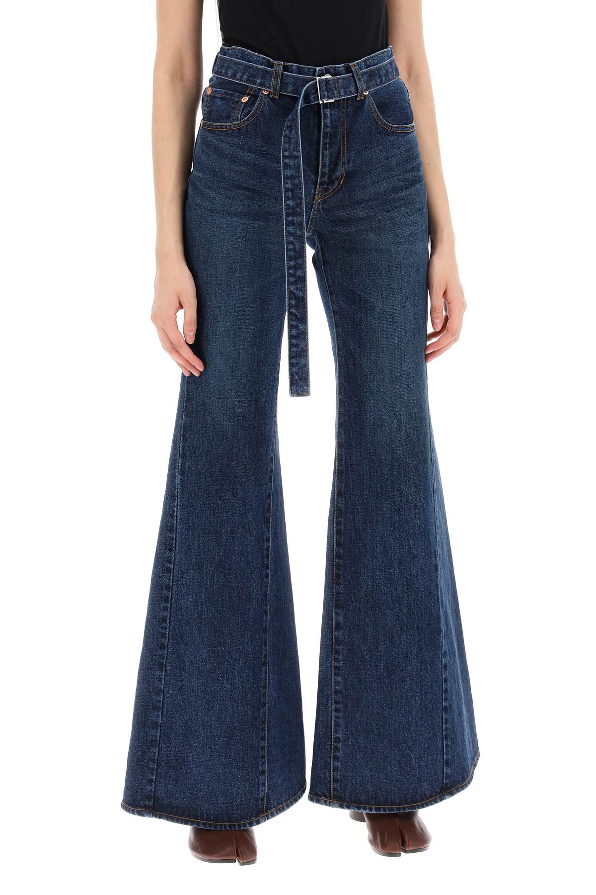 Sacai boot cut jeans with matching belt Jeans Sacai