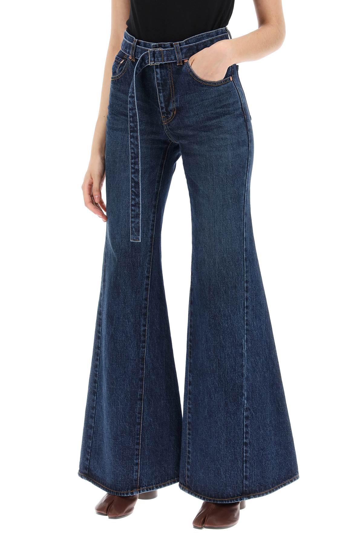 Sacai boot cut jeans with matching belt Jeans Sacai