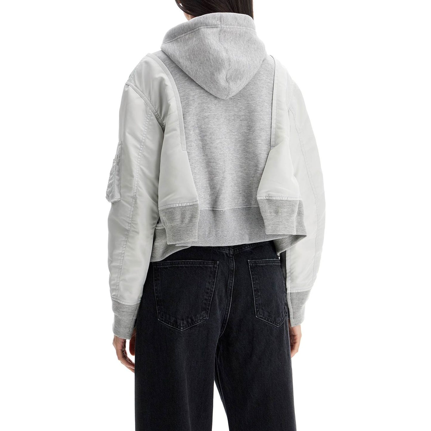 Sacai hybrid sweatshirt with zip and hood Topwear Sacai