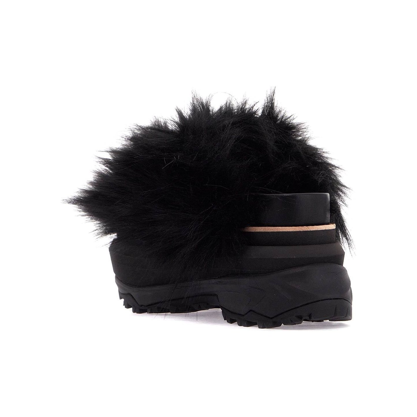 Sacai slides with faux fur strap Sandals Sacai