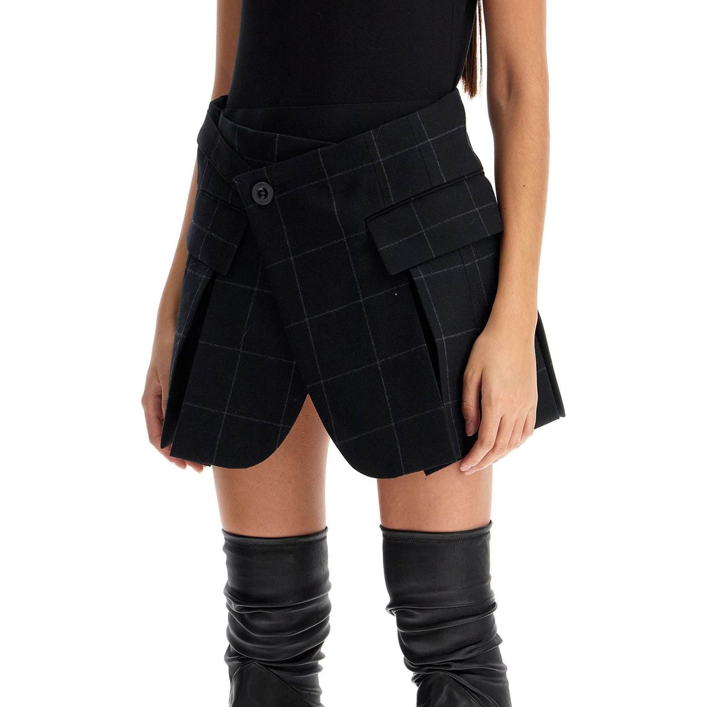 Sacai plaid wool skort with check Short trousers Sacai