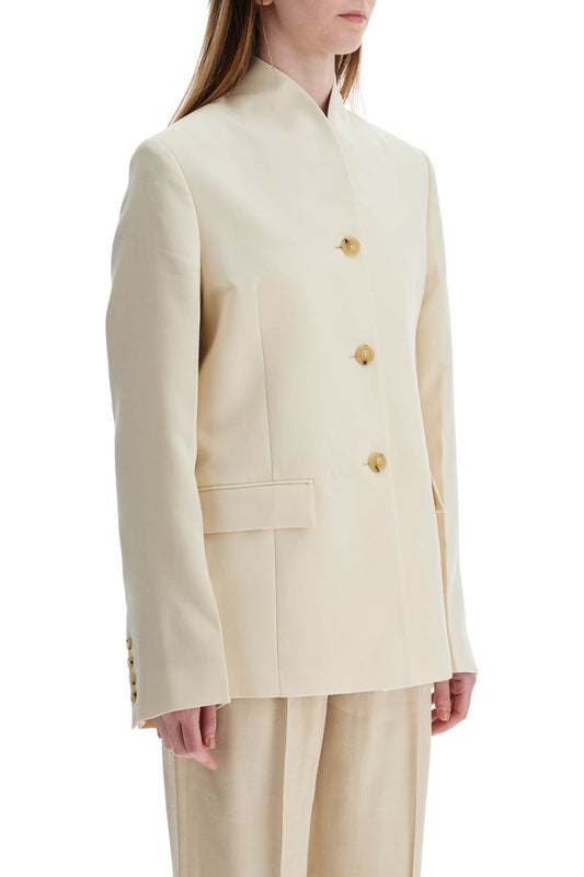 Toteme beige viscose blazer with high collar Jackets Toteme