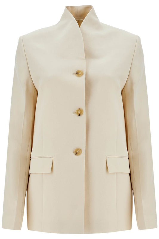 Toteme beige viscose blazer with high collar Jackets Toteme