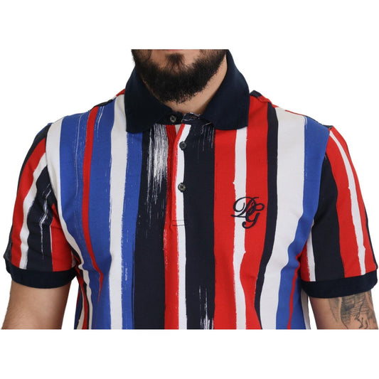 Dolce & Gabbana Elegant Striped Cotton Polo T-shirt Dolce & Gabbana