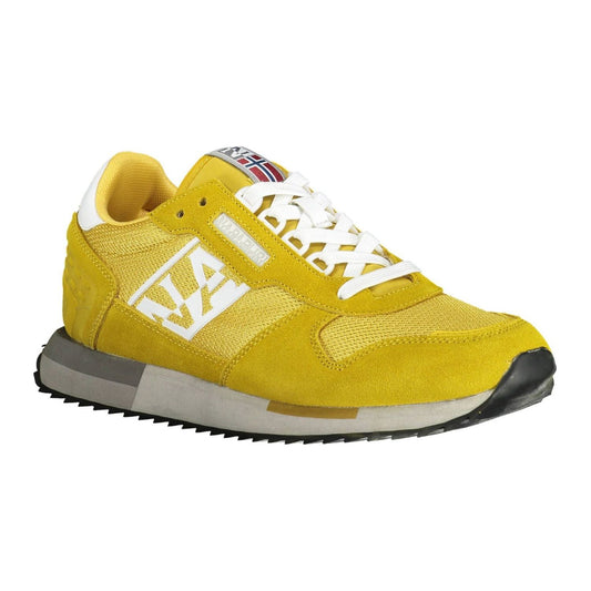 Napapijri Yellow Leather Men Sneaker Napapijri