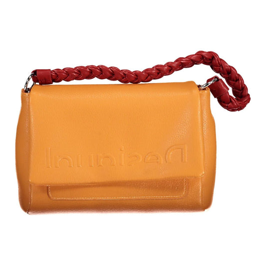 Chic Orange Shoulder Bag with Contrasting Details