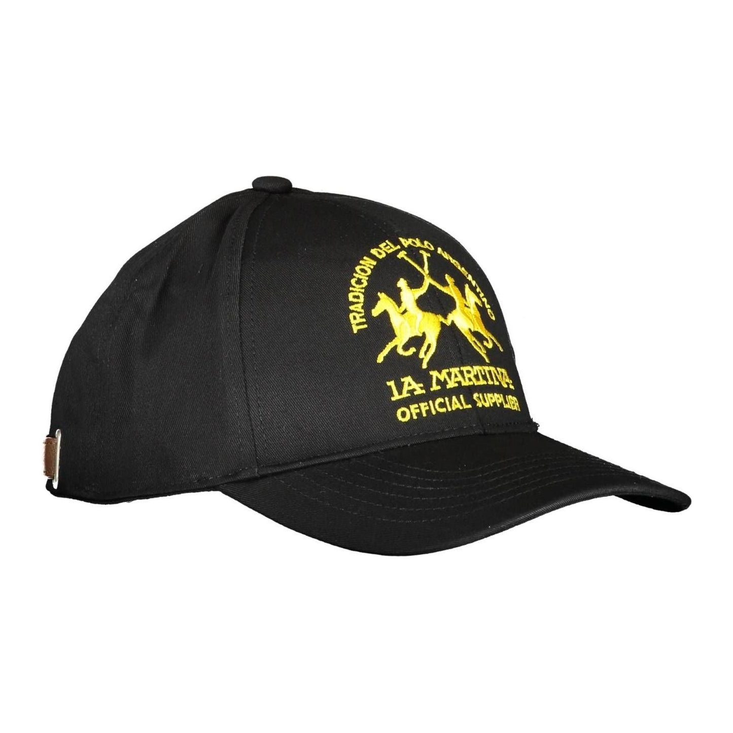 La Martina Black Cotton Men Cap La Martina