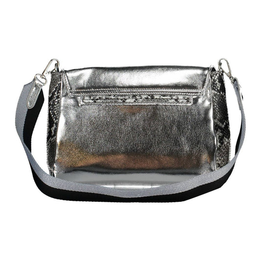 Elegant Silver Polyurethane Handbag