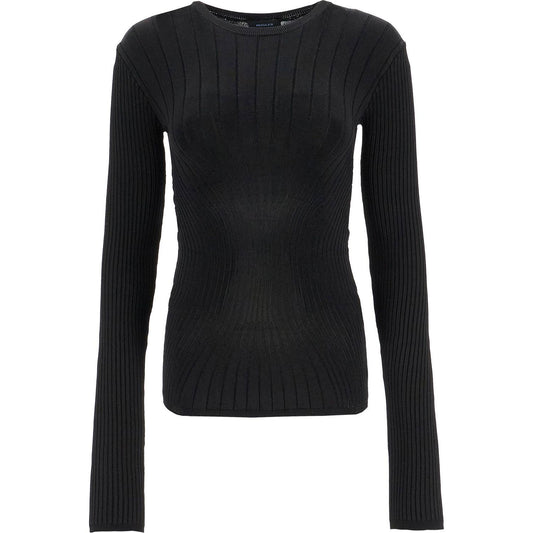 Mugler Mugler ribbed knit top with long sleeves Topwear Mugler