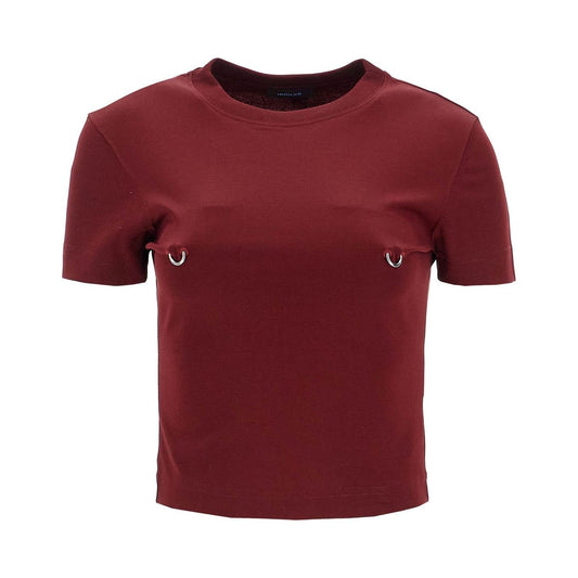 Mugler cropped t-shirt with piercing Topwear Mugler