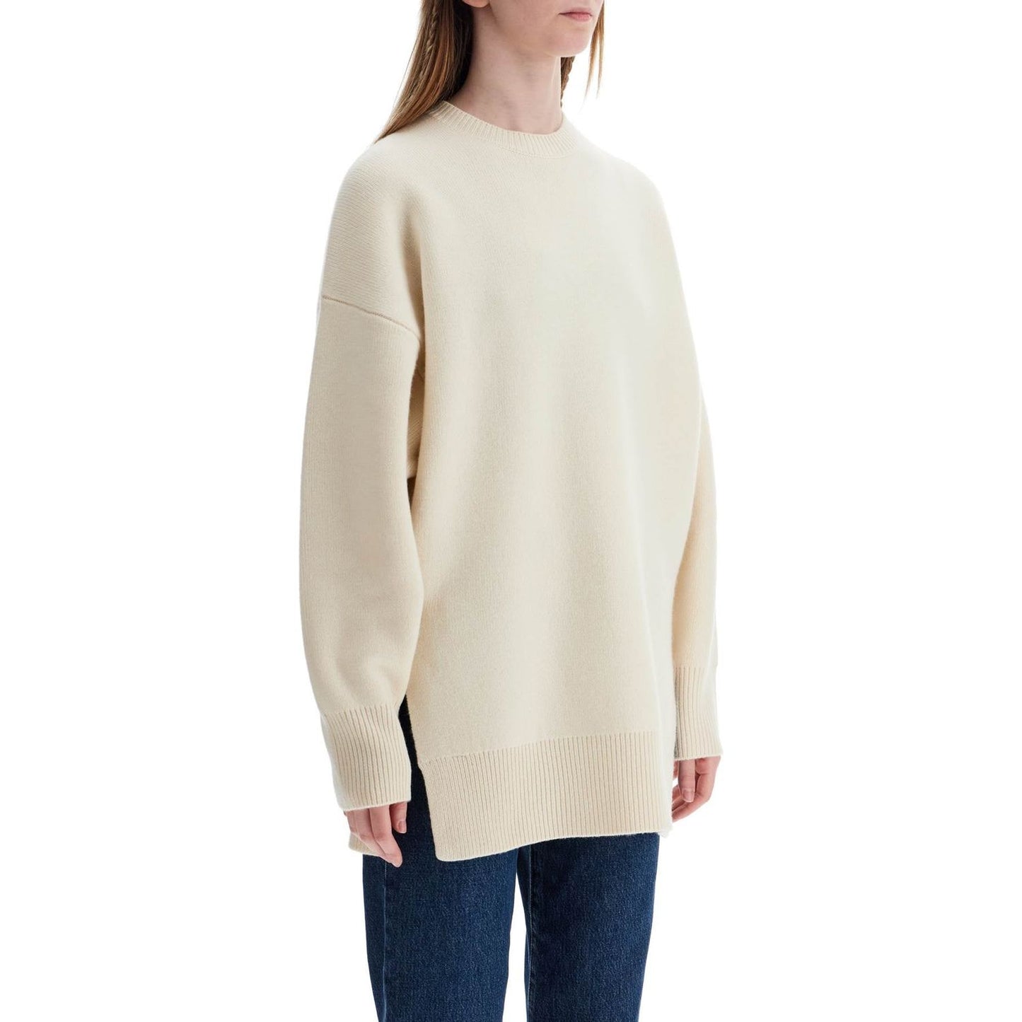 Toteme white fine knit wool and cashmere sweater Knitwear Toteme