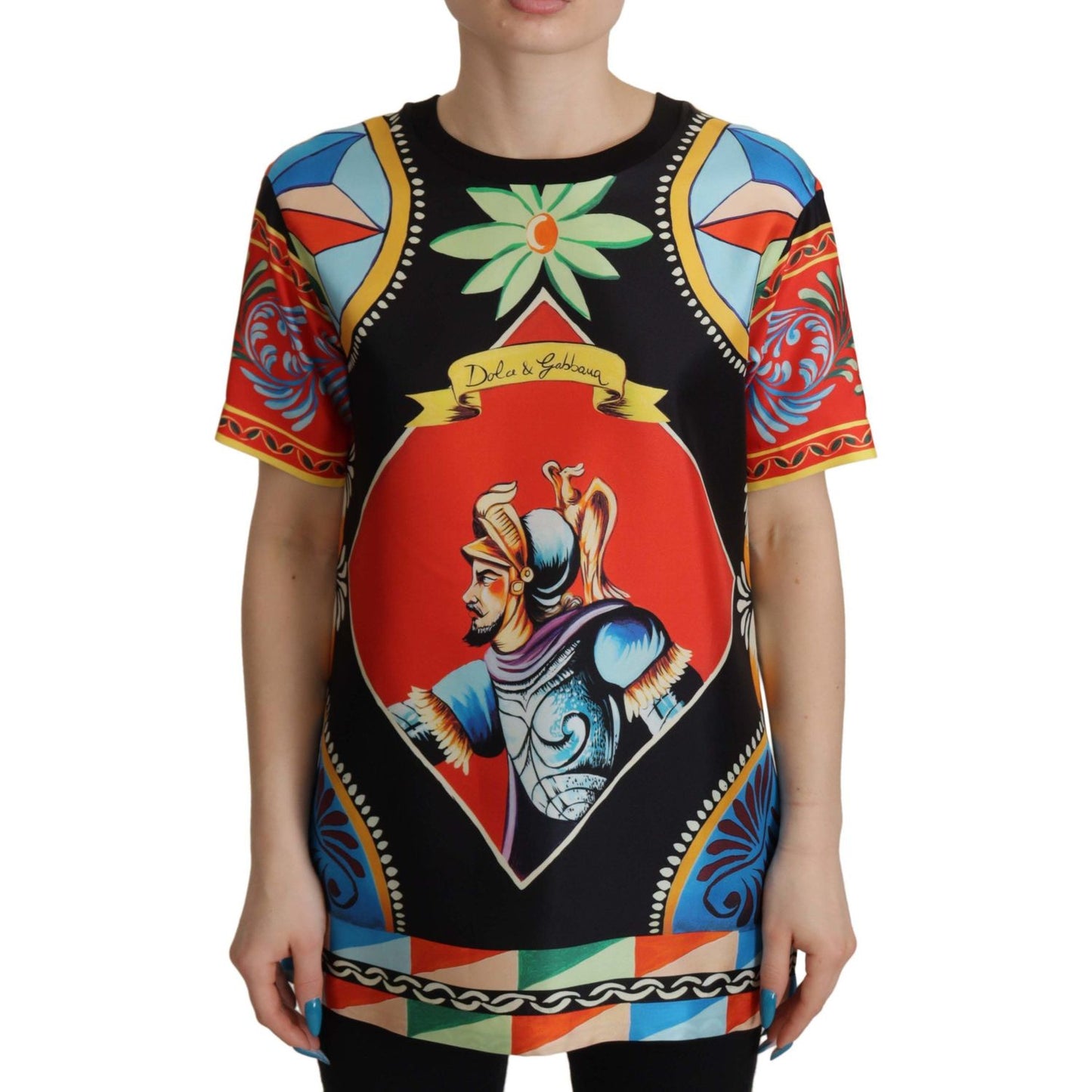 Dolce & Gabbana Glamourous Multicolor Silk Top Dolce & Gabbana