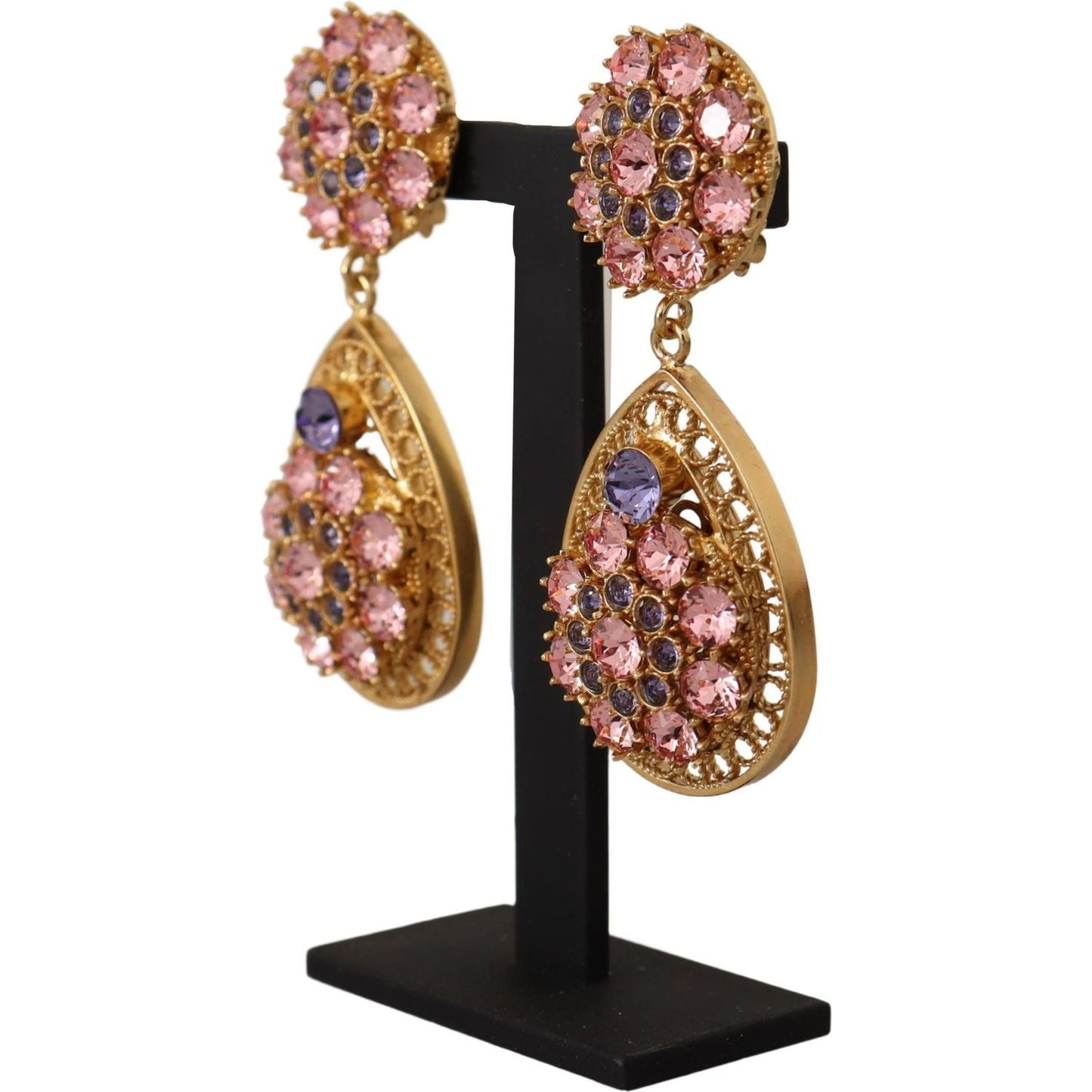 Dolce & Gabbana Baroque Multicolor Crystal Dangle Earrings Dolce & Gabbana