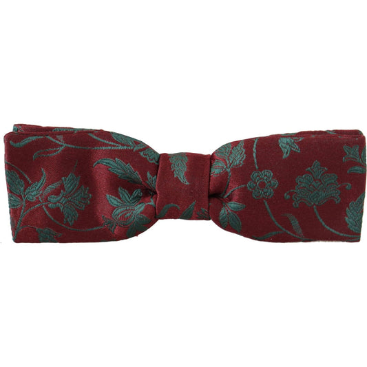 Dolce & Gabbana Elegant Maroon Patterned Bow Tie Dolce & Gabbana