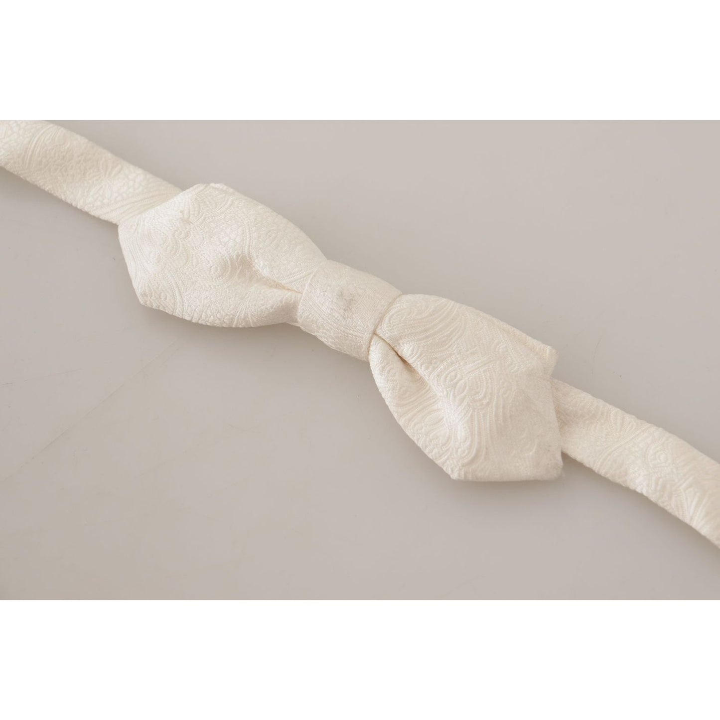 Dolce & Gabbana Elegant White Silk Bow Tie Dolce & Gabbana