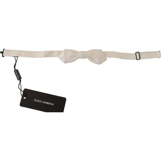 Dolce & Gabbana Elegant White Silk Bow Tie Dolce & Gabbana