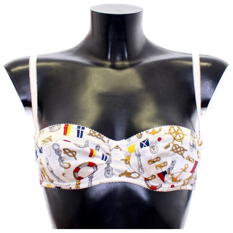 Dolce & Gabbana Elegant White Sailor Print Lingerie Set Dolce & Gabbana