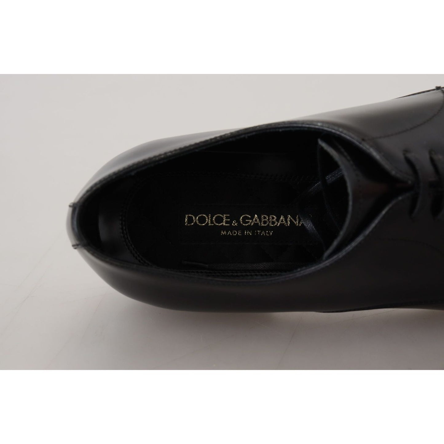 Dolce & Gabbana Elegant Black Leather Derby Shoes Dolce & Gabbana