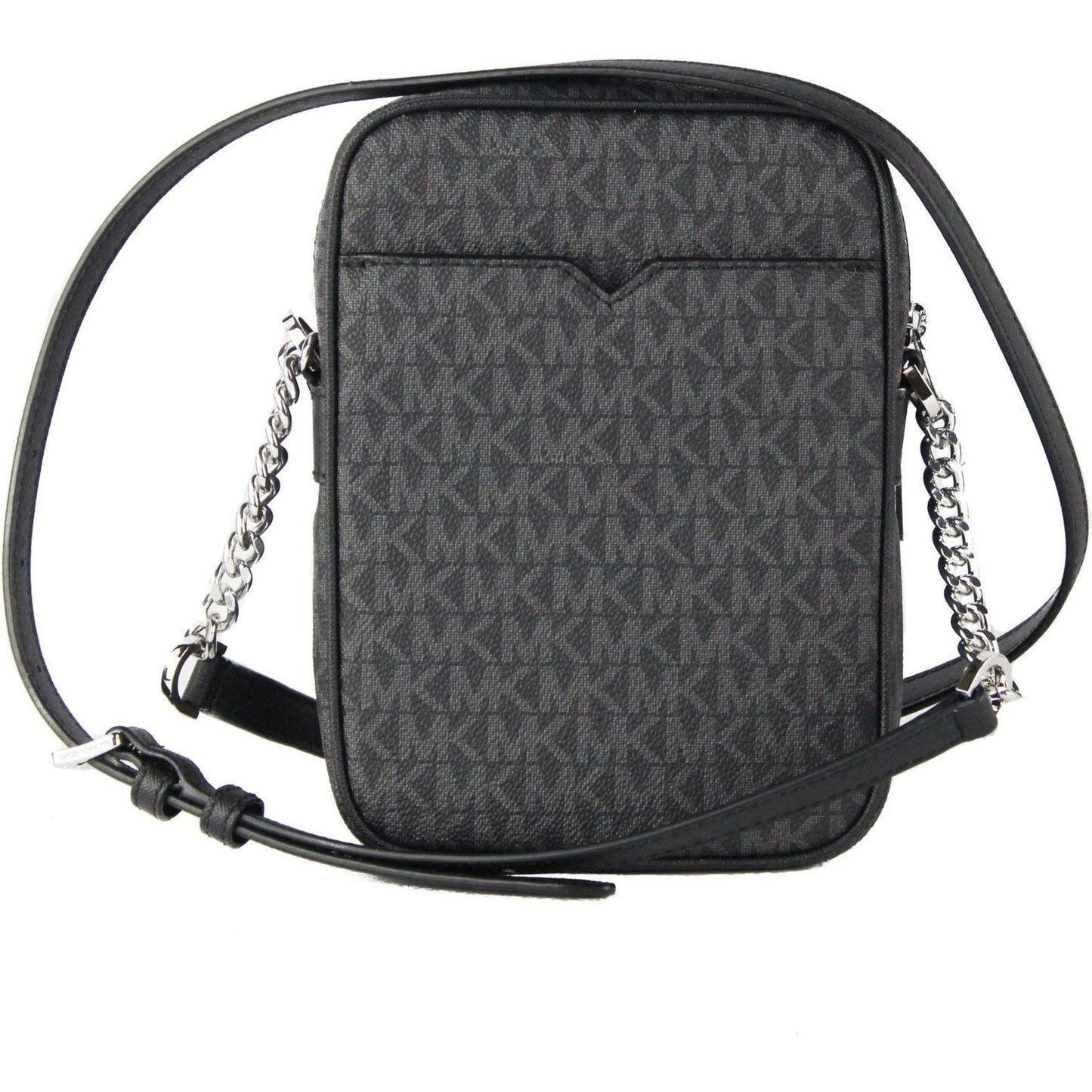 Michael Kors Medium Signature Leather North South Chain Crossbody Handbag Black Michael Kors