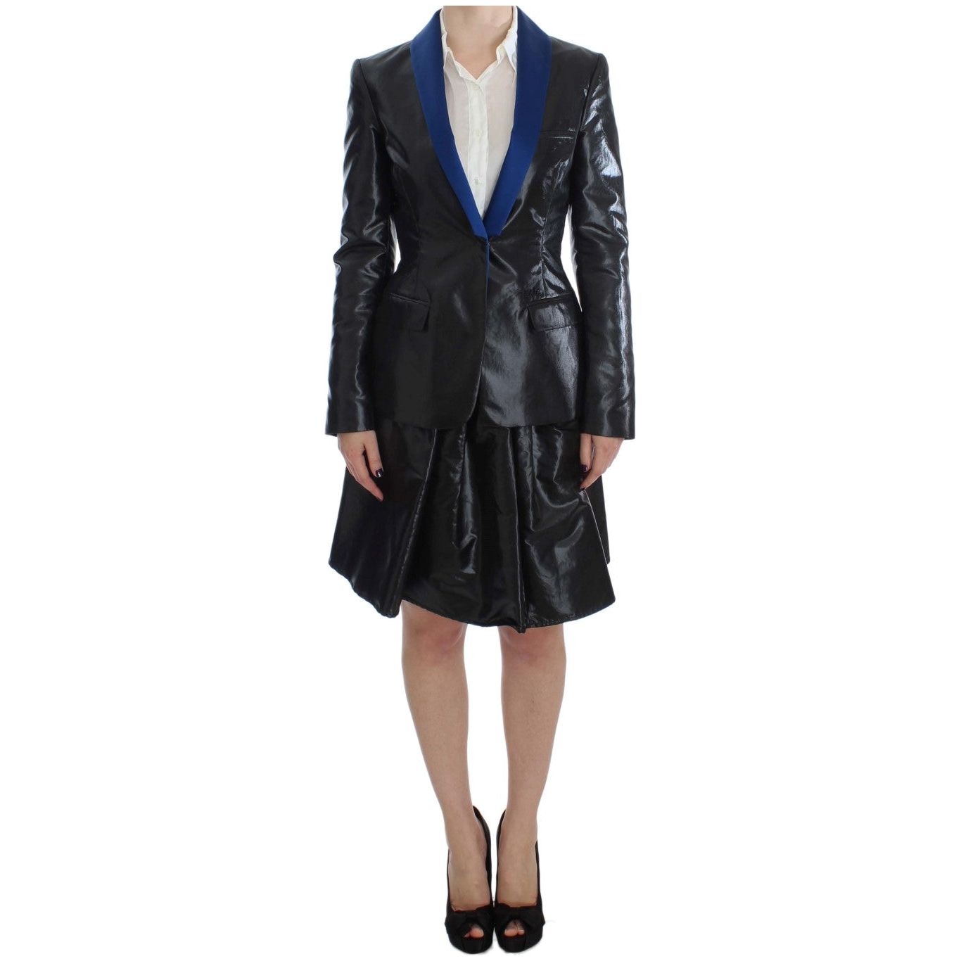 Exte Elegant Two-Piece Black Skirt Suit Skirt Suit Exte