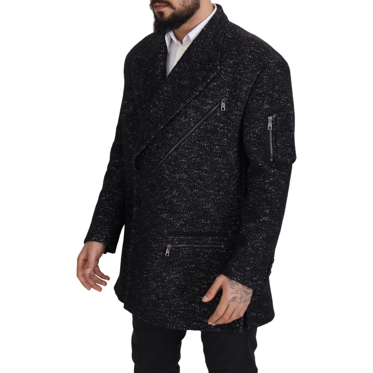 Dolce & Gabbana Sleek Patterned Wool Double Breasted Jacket Dolce & Gabbana