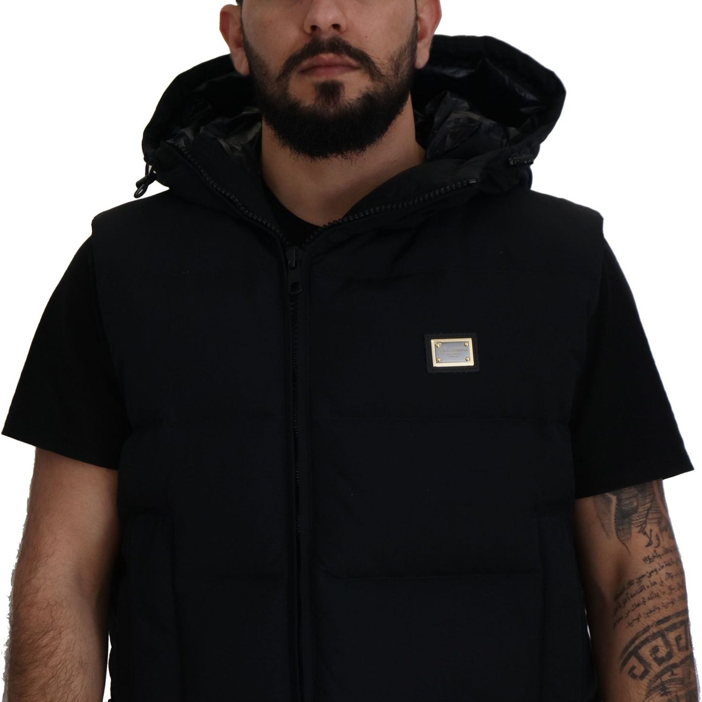 Dolce & Gabbana Sleek Black Hooded Short Sleeve Jacket Dolce & Gabbana