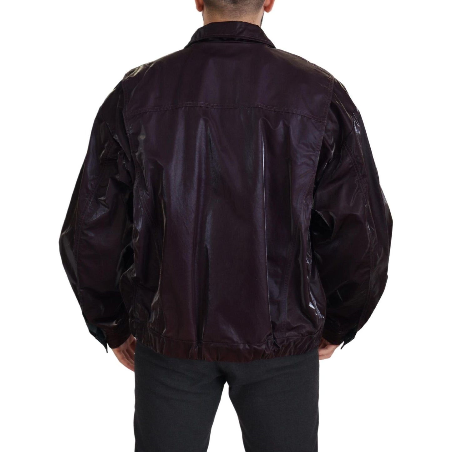 Dolce & Gabbana Elegant Bordeaux Collared Jacket Dolce & Gabbana