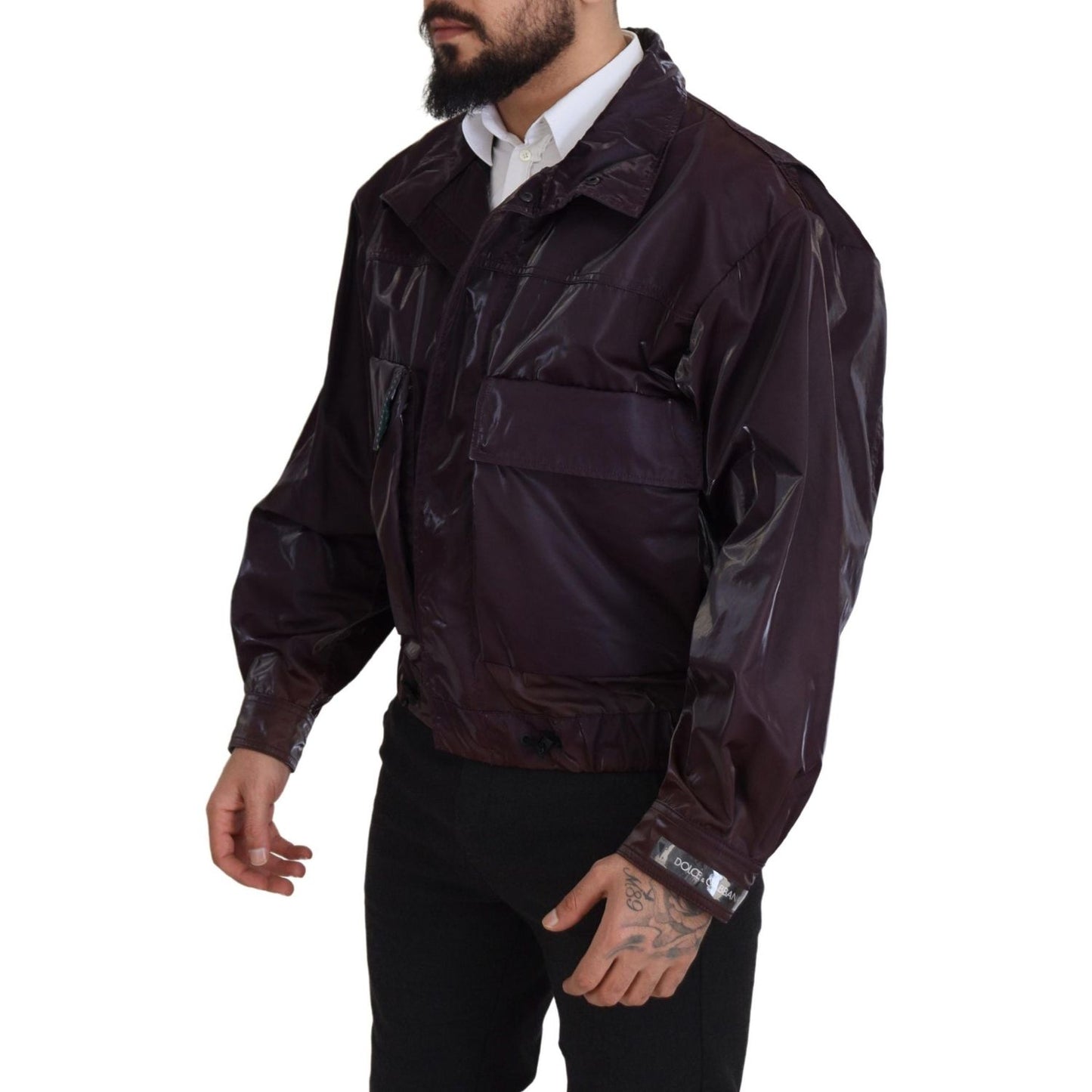 Dolce & Gabbana Elegant Purple Biker Jacket Dolce & Gabbana