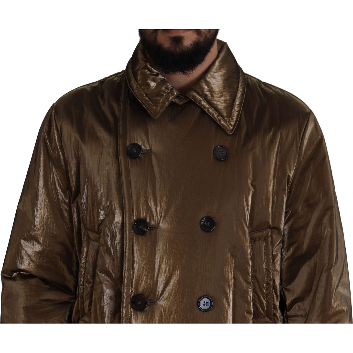 Dolce & Gabbana Elegant Bronze Double-Breasted Jacket Dolce & Gabbana