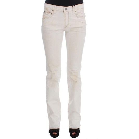 Costume National Chic White Slim Fit Designer Jeans Costume National