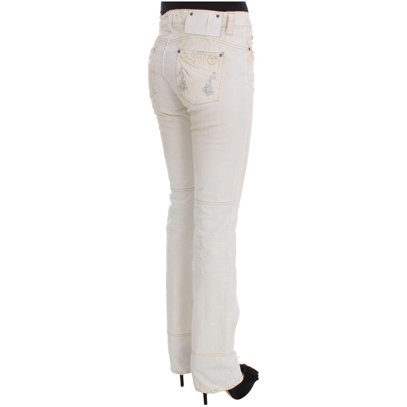 Costume National Chic White Slim Fit Designer Jeans Costume National