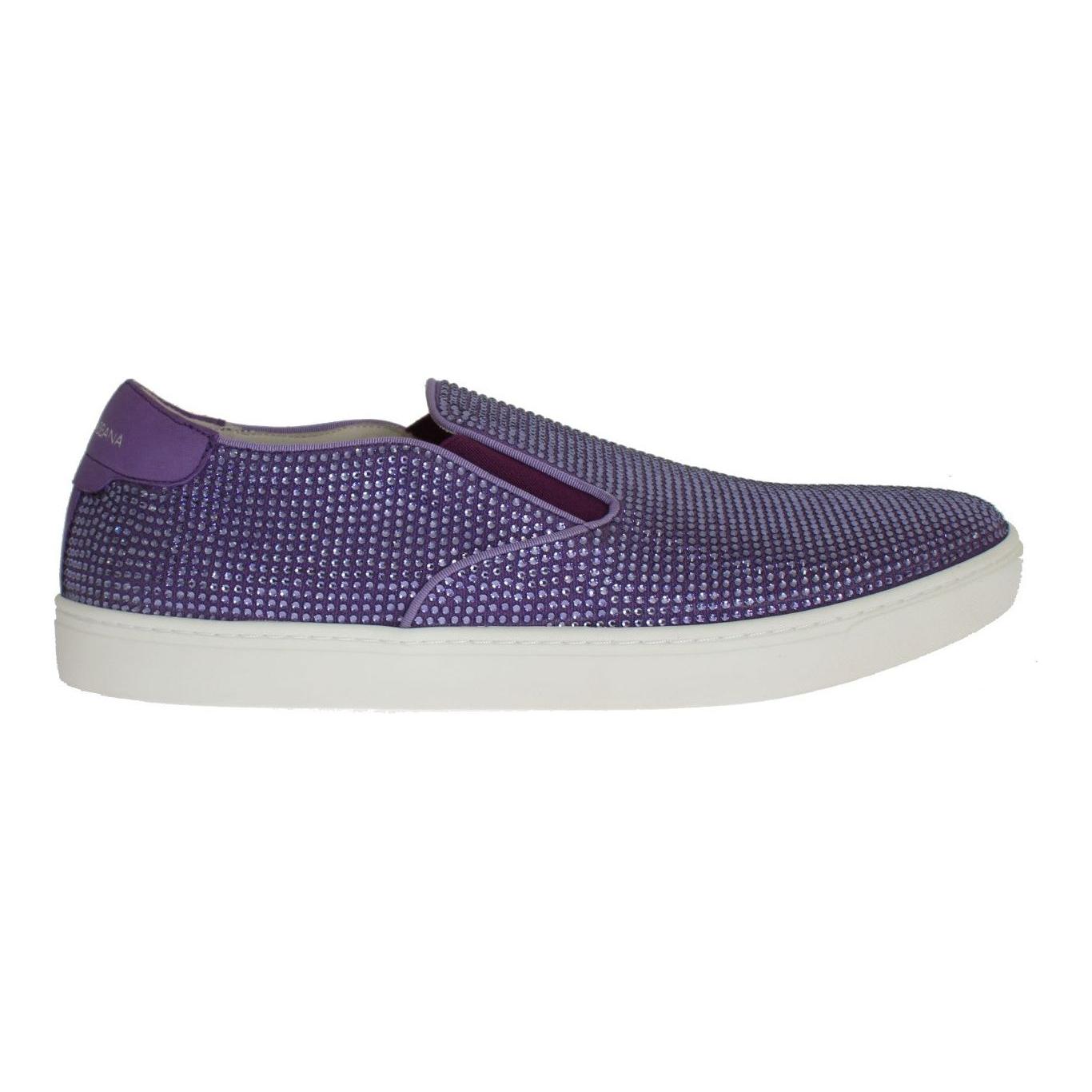 Dolce & Gabbana Elegant Purple Strass Fashion Sneakers MAN SNEAKERS Dolce & Gabbana