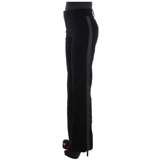 Ermanno Scervino Elegant Black Wide Leg Silk Blend Pants Jeans & Pants Ermanno Scervino