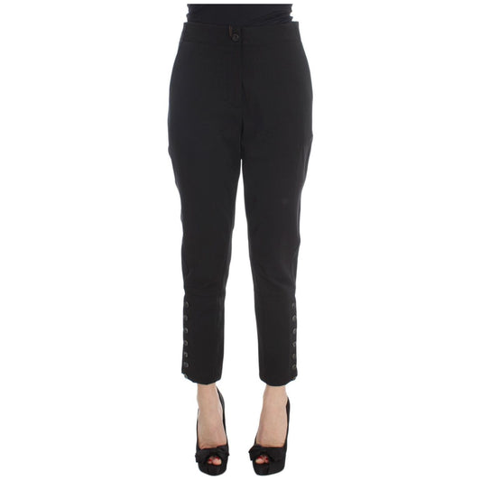 Ermanno Scervino Elegant Cropped Capri Pants in Black Jeans & Pants Ermanno Scervino