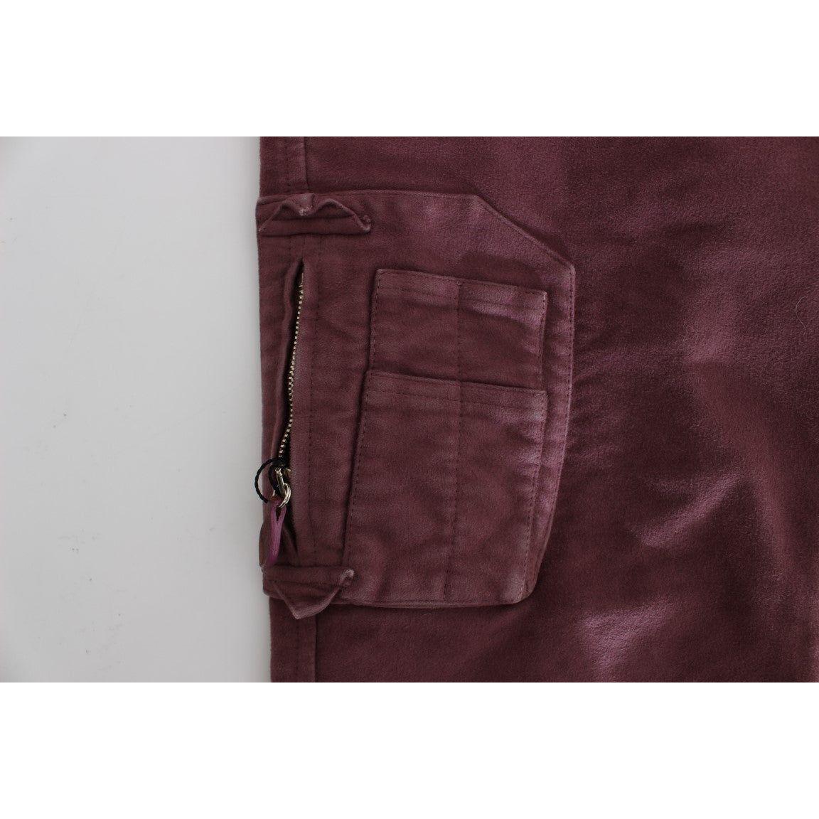 Ermanno Scervino Chic Bordeaux Capri Cropped Cargo Pants Ermanno Scervino