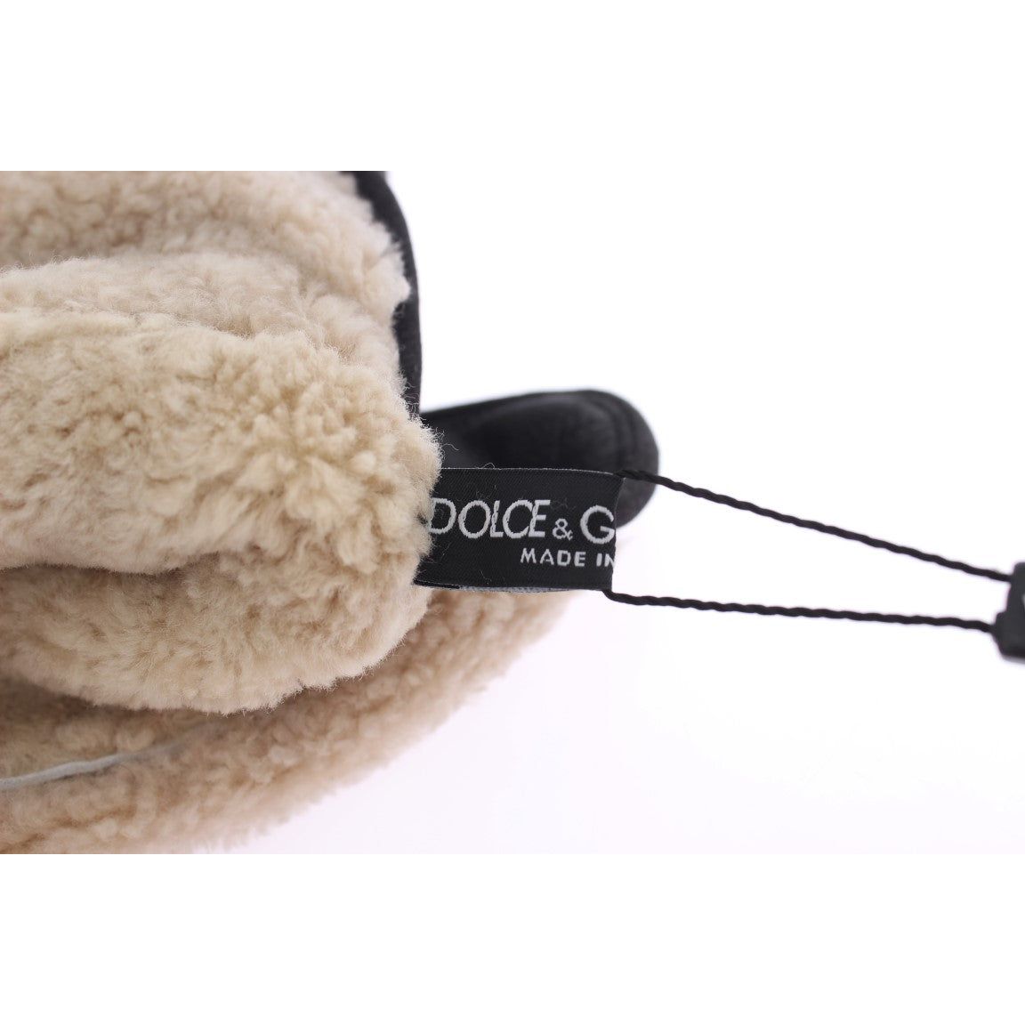 Dolce & Gabbana Elegant Studded Gray Wool Shearling Gloves Dolce & Gabbana