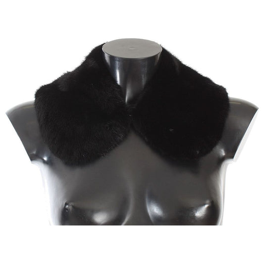 Elegant Black Mink Fur Shoulder Wrap Scarf