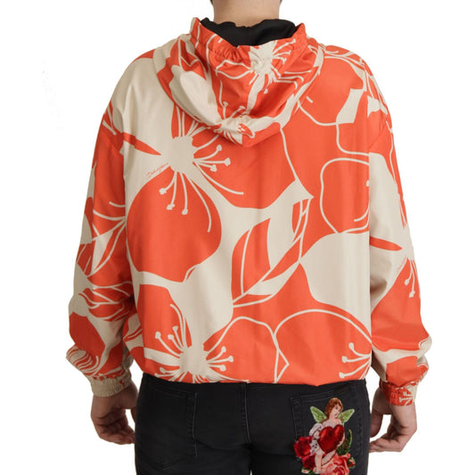 Dolce & Gabbana Elegant Floral Zip Hooded Sweater Dolce & Gabbana