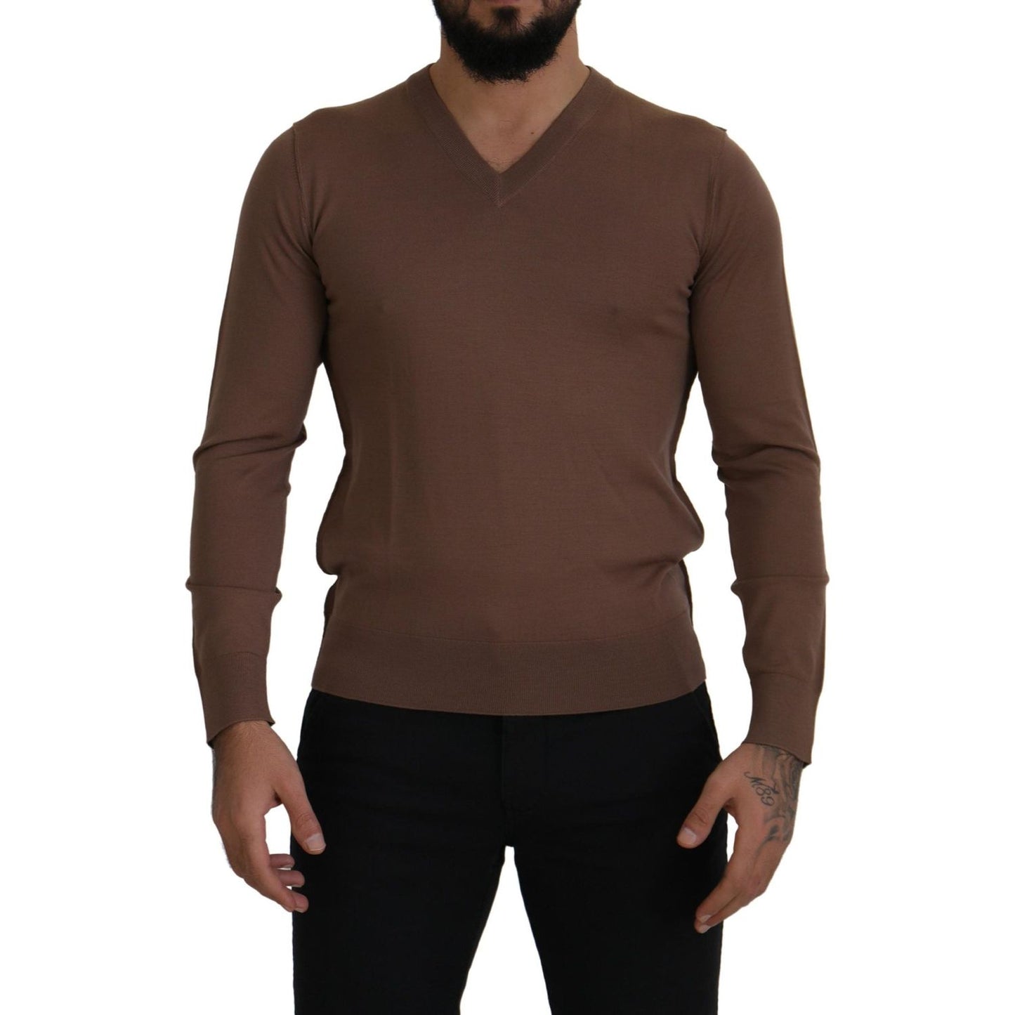 Dolce & Gabbana Elegant Virgin Wool V-Neck Pullover Sweater Dolce & Gabbana