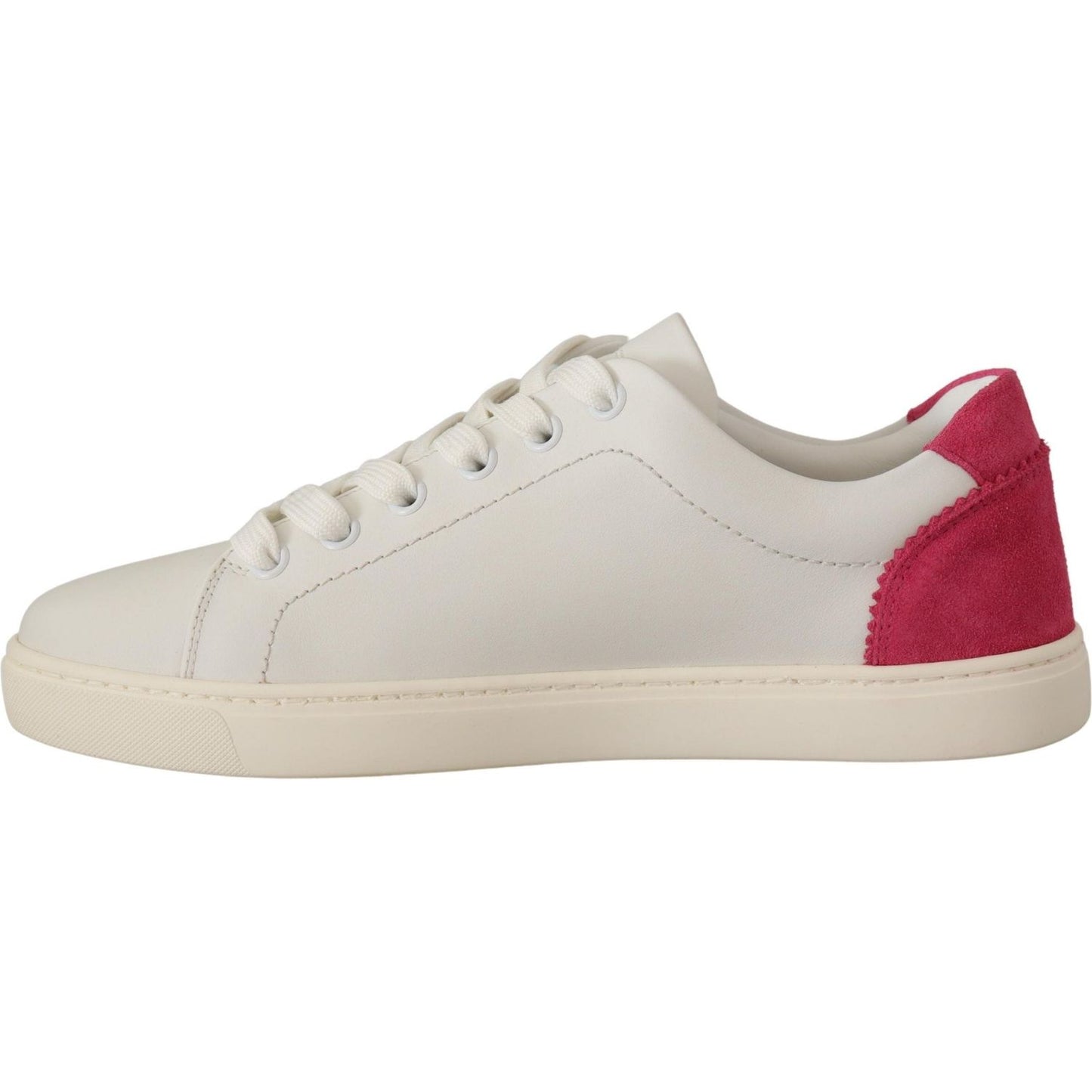 Dolce & Gabbana Elegant White Leather Low-Top Sneakers Dolce & Gabbana