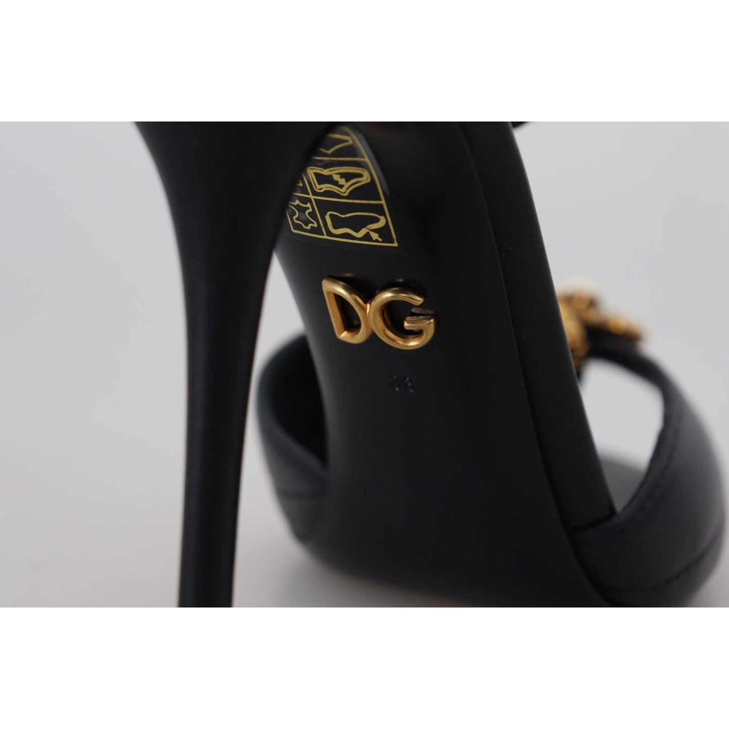 Dolce & Gabbana Elegant Gold-Embellished Leather Sandals Dolce & Gabbana