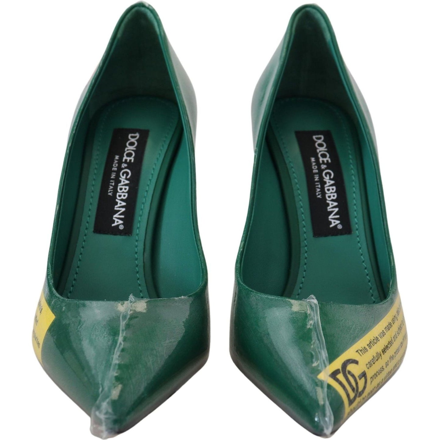 Dolce & Gabbana Emerald Elegance Leather Heels Pumps Dolce & Gabbana